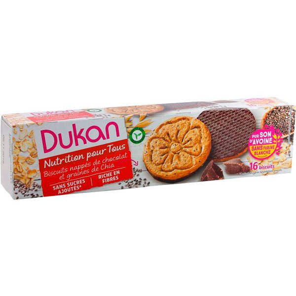 Δίαιτα Dukan Μπισκότα Βρώμης με σοκολάτα και σπόρους Chia 160g